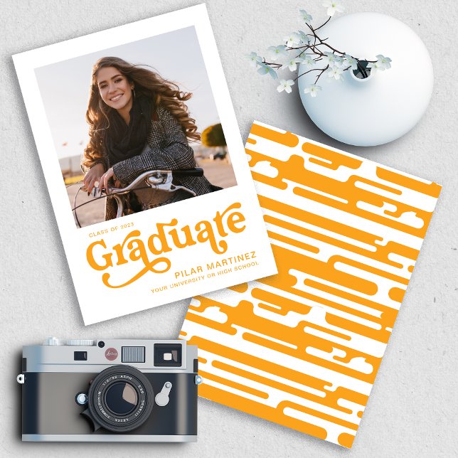 2023 Graduate Photo 70s Retro Orange Announcement (Creator Uploaded)