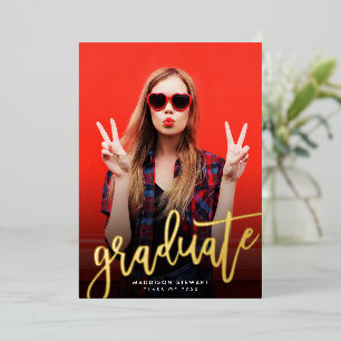 2023 GRADUATE photo modern minimal script gold