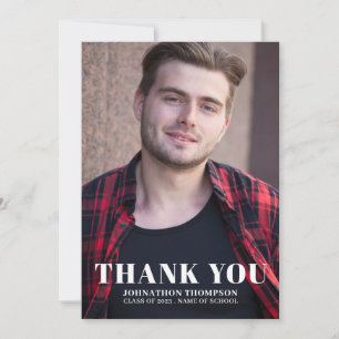 2023 Graduation 2 Photo Flat Thank You Card