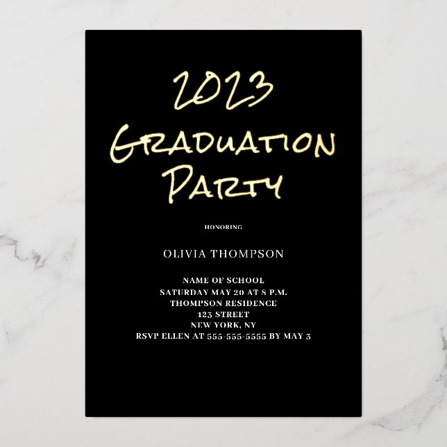 2023 Graduation Party Foil Invitation (Front)