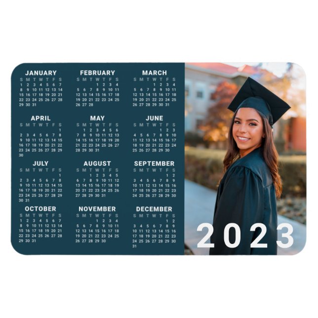 2023 Graduation Photo Custom Colour Calendar Magne Magnet (Horizontal)
