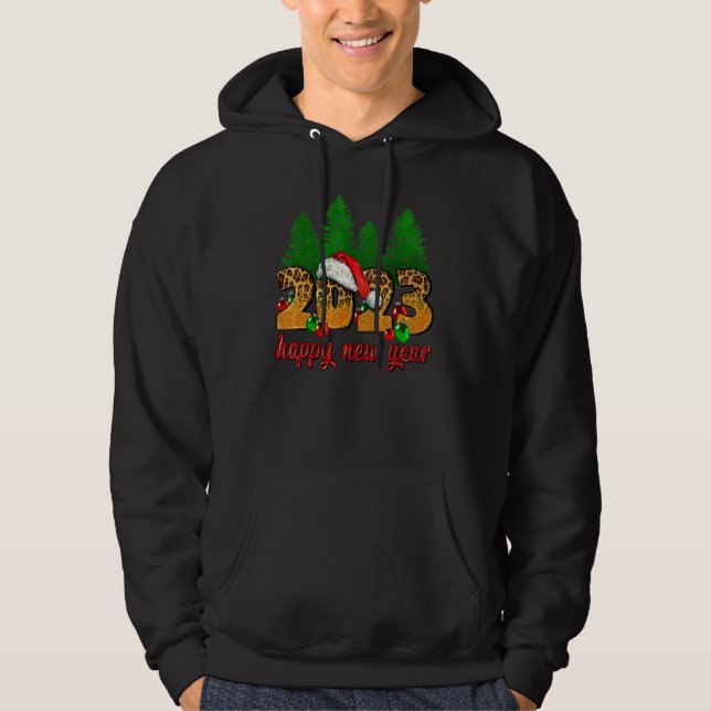 2023 Happy New Year Leopard New Years Eve Party Su Hoodie (Front)