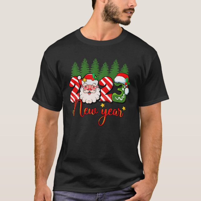 2023 Happy New Year Santa Xmas New Years Eve Party T-Shirt (Front)