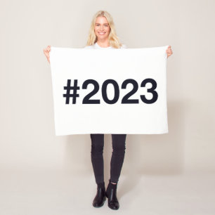 2023 Hashtag 2 Birthday Anniversary Fleece Blanket