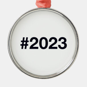 2023 Hashtag Metal Ornament