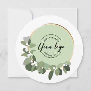 2023 Holiday Corporate Custom Logo Green Wreath  Card