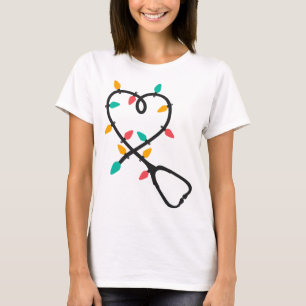 2023 Holiday Stethoscope and Christmas Lights T-Shirt