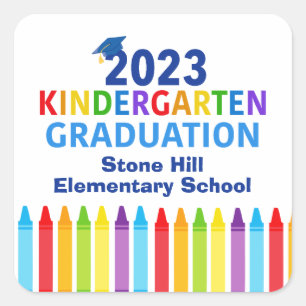 2023 Kindergarten Graduation Custom School Party Square Sticker