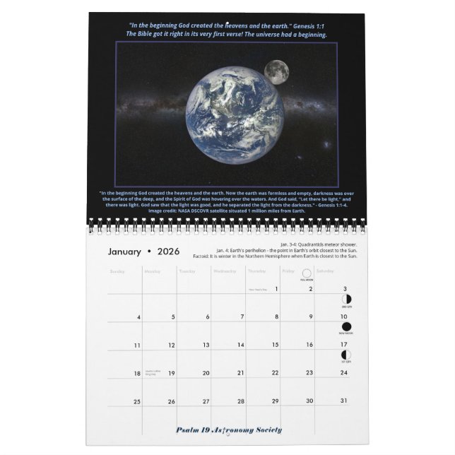 2023 MEDIUM Psalm 19 Astronomy Society Calendar R3 (Jan 2026)