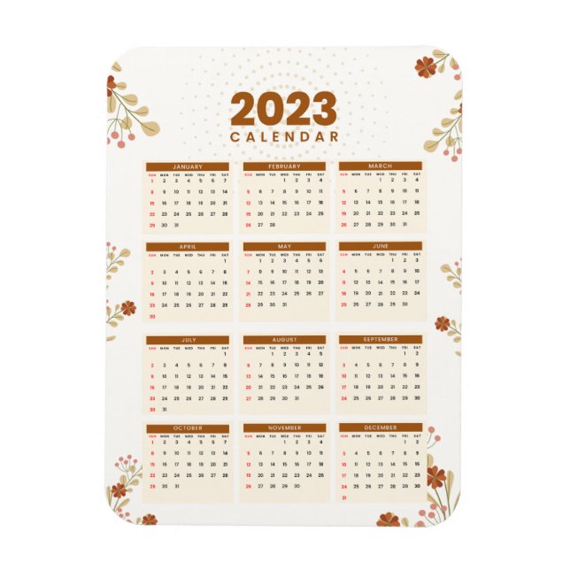 2023 MINI CALENDAR Flexible Magnet (Vertical)