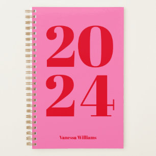 2023 Modern Bold Red - Hot Pink Typography Planner