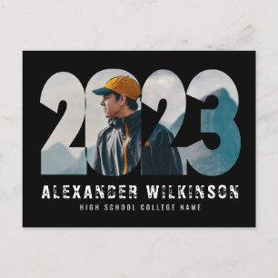 2023 Modern Minimalist Trendy Photo Graduation Invitation Postcard