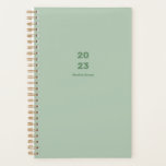 2023 modern minimalist weekly monthly name green   planner<br><div class="desc">This modern minimalist weekly monthly name green Planner for business or personal planning. Personalise and add your name and a title year 2023 (or any year). Classic,  modern and trendy suit all your needs.</div>