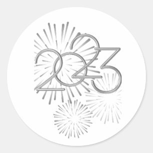 2023 New Years Day Fireworks Classic Round Sticker