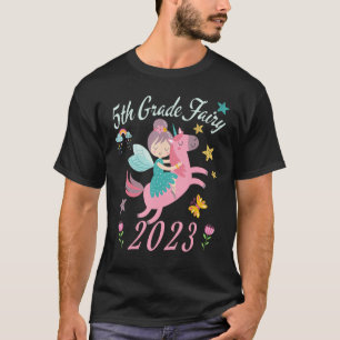 2023 Outfit Girls Fairy Happy First Day Of 5th Gra T-Shirt