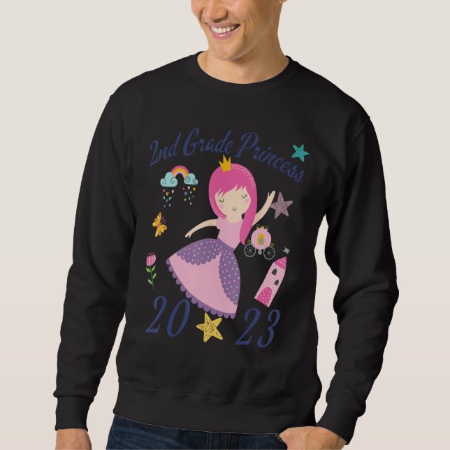 2023 Outfit Girls Princess Happy First Day Of 2nd  Sweatshirt (Front)