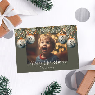 2023 Photo Watercolor Ornament Holiday Card