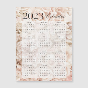 2023 pink floral calendar