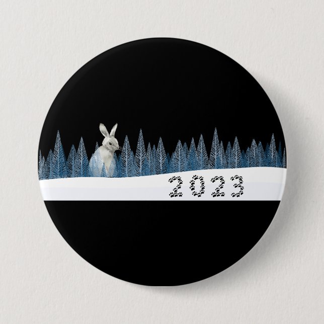 2023 Rabbit Year, New Year Button (Front)