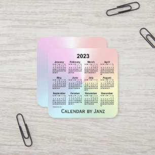 2023 Rainbow Shimmer Calendar by Janz Square Business Card