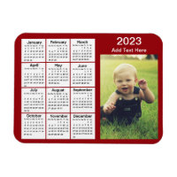 2023 Red Mini Photo Calendar   