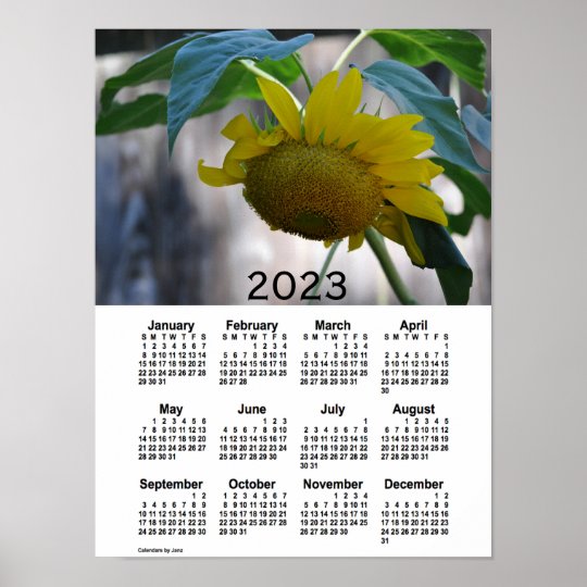 2023 Sunflower Calendar by Janz Poster