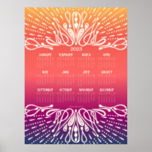 2023 Sunrise Sunset Calendar Poster