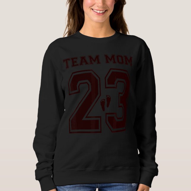 2023 Team Mum Pregnancy Ivf Reveal Baby Shower Ado Sweatshirt (Front)