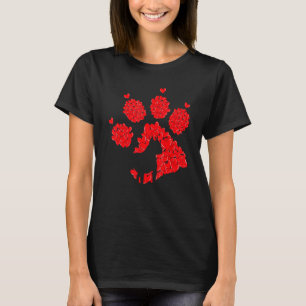 2023 Valentines Day Pit Bull Dog Puppy Paw Print H T-Shirt