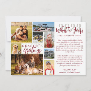 2023 What A Year Photo Collage 2024 Calendar Holiday Card