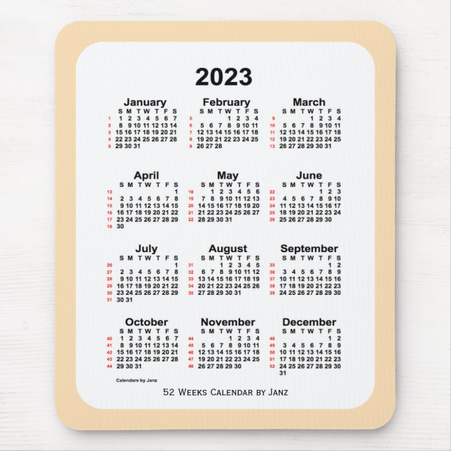 2023 Wheat 52 Week Calendar by Janz Mouse Pad (Front)