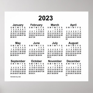 2023 White Wall Calendar by Janz Poster