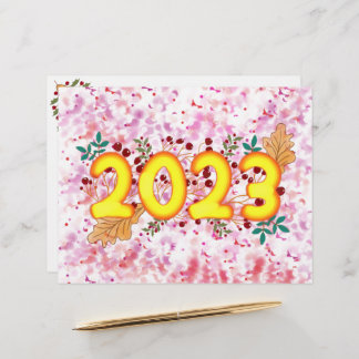 2023 WITH PRETTY LEAVES AND RED BERRIES  CUSTOM LETTERHEAD
