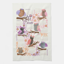 2023 year calendar Whimsical Owls Fun Cute