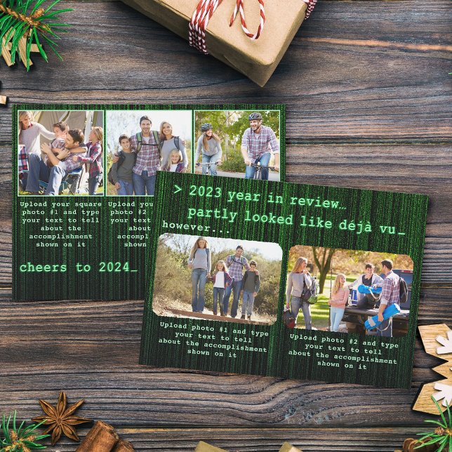 2023 Year in Review Family Photo Cheers to 2024 Holiday Card (Creator Uploaded)