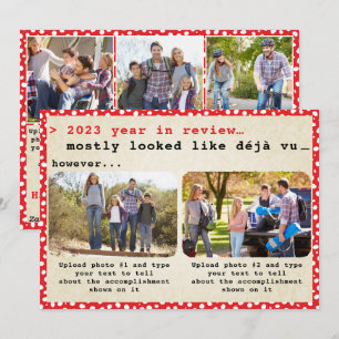 2023 Year in Review Family Photo Red Christmas Holiday Card