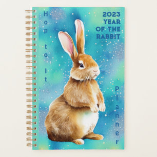2023 Year of the Rabbit, Apple Green & Azure Blue  Planner