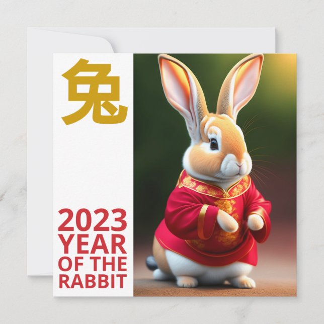 2023 Year of The Rabbit Chinese New Year | 2 Invitation (Front)