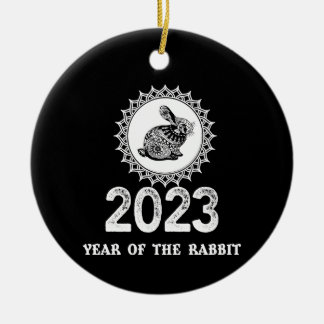 2023 Year of the Rabbit Chinese New Year Ceramic Ornament