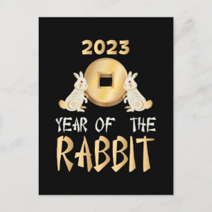 2023 Year Of The Rabbit Chinese New Year Holiday Postcard