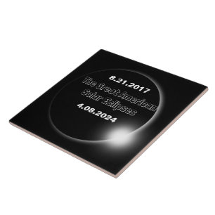 2024 & 2017 Double Dated Solar Eclipse Ceramic Til Ceramic Tile