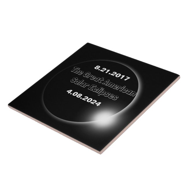 2024 & 2017 Double Dated Solar Eclipse Ceramic Til Tile (Side)