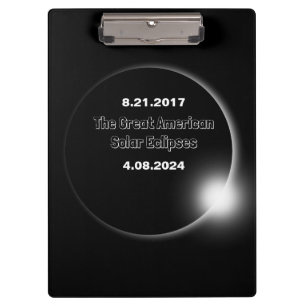 2024 & 2017 Double Dated Solar Eclipse Clipboard