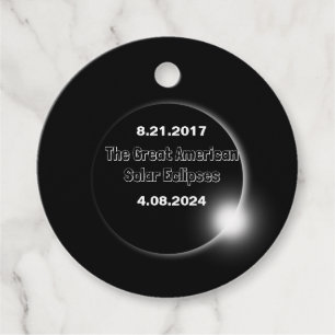 2024 & 2017 Double Dated Solar Eclipse Favour Tags