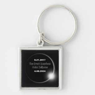 2024 & 2017 Double Dated Solar Eclipse Key Ring