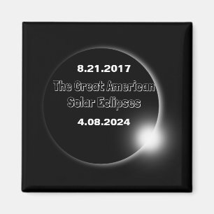 2024 & 2017 Double Dated Solar Eclipse Magnet