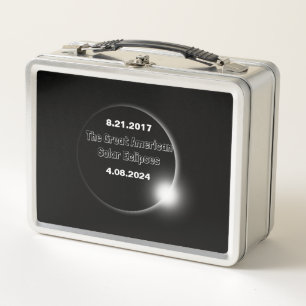2024 & 2017 Double Dated Solar Eclipse Metal Lunch Box