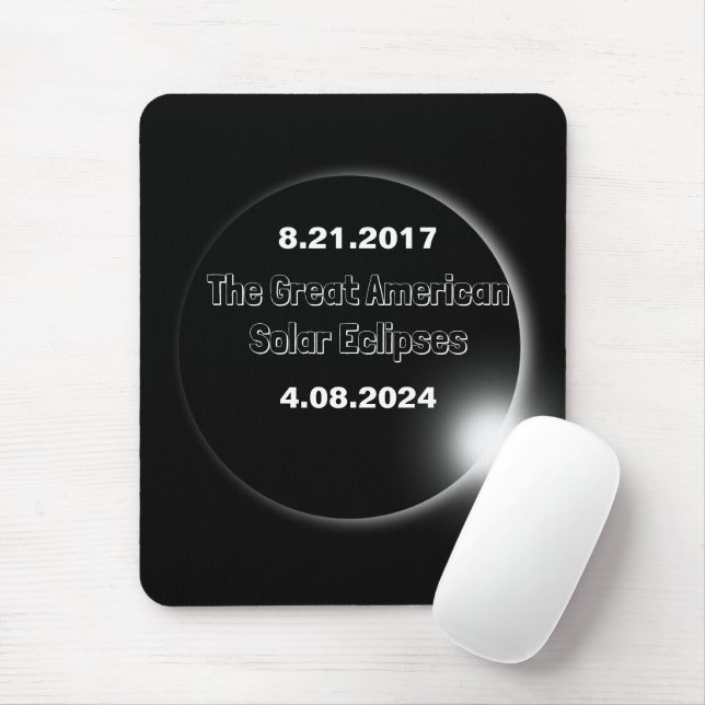 2024 & 2017 Double Dated Solar Eclipse Mouse Pad (With Mouse)