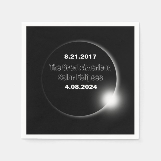 2024 & 2017 Double Dated Solar Eclipse Napkin (Front)