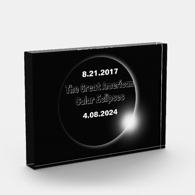 2024 & 2017 Double Dated Solar Eclipse Photo Block (Left)